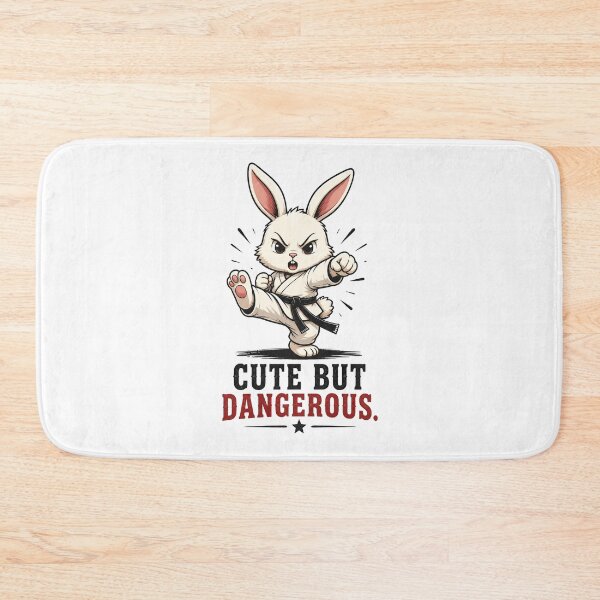 Item preview, "Cute But Dangerous" Karate Bunny - Funny Martial Arts designed and sold by MusesWhispers.