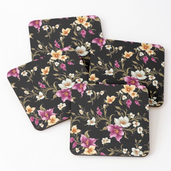 Item preview, Midnight Blossom Elegance Floral Pattern designed and sold by INKRebelGraphic.