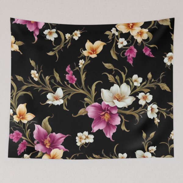 Item preview, Midnight Blossom Elegance Floral Pattern designed and sold by INKRebelGraphic.