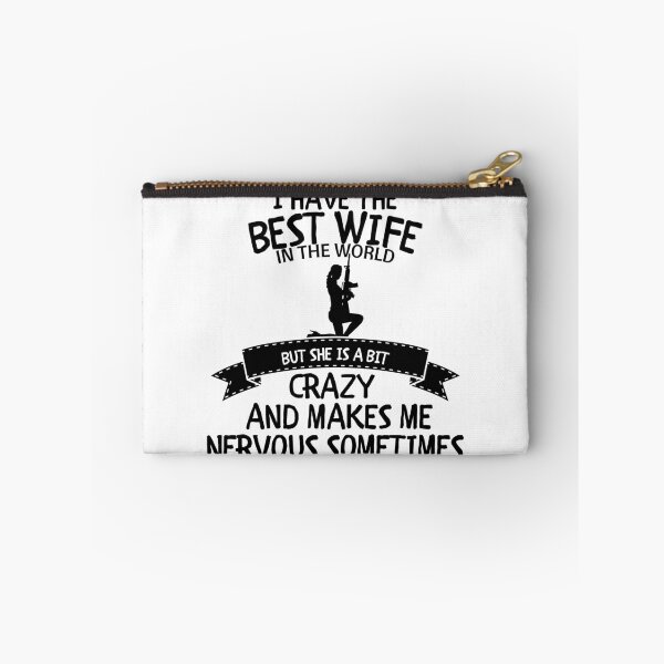 Item preview, I Have The Best Wife In The World But She Is A Bit Crazy Funny Husband Shirt designed and sold by GraphicGlowTeesStore.