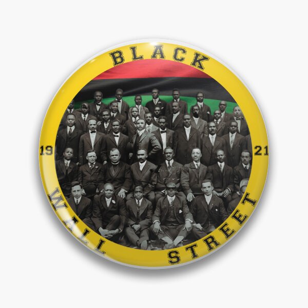 Item preview, Vintage Black Business Black History month Black wall street 1921 Tulsa Greenwood | Pan African flag badge designed and sold by Youngkev-arts.