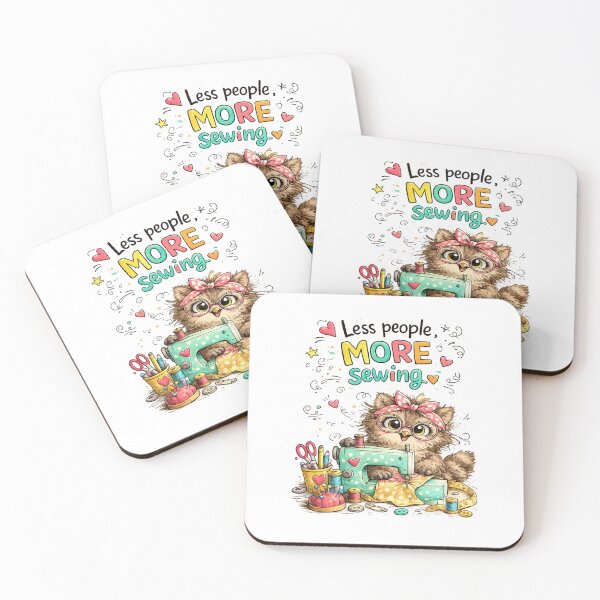 Item preview, Less People More Sewing Funny Sewing Quote | Seamstress Quilter Craft Lover Design designed and sold by EverStitchStudio ★★★★★.