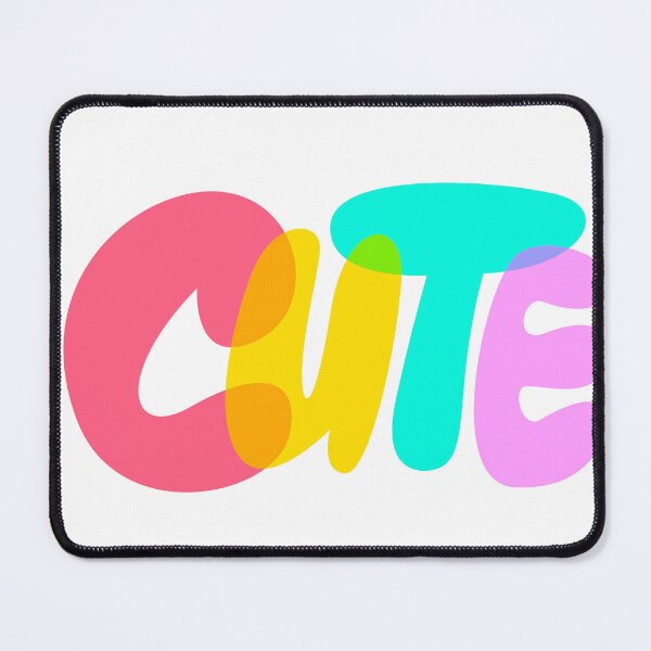 Item preview, "CUTE" Colorful Bubble Letters – Bold Overlapping Typography Illustration designed and sold by BuckaBaby.