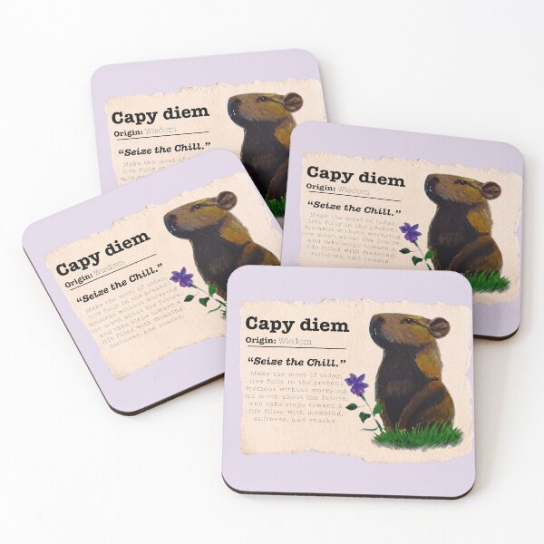 Item preview, Capy Diem Whimsical Capybara Painting designed and sold by ArtistsAtticWI.