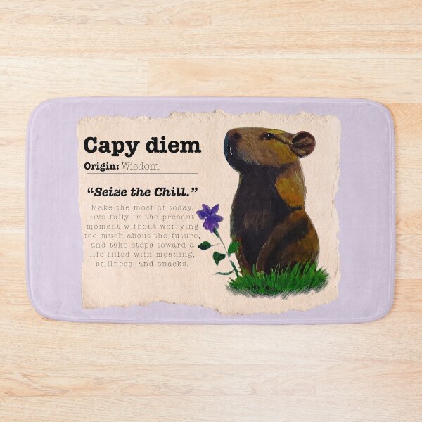 Item preview, Capy Diem Whimsical Capybara Painting designed and sold by ArtistsAtticWI.