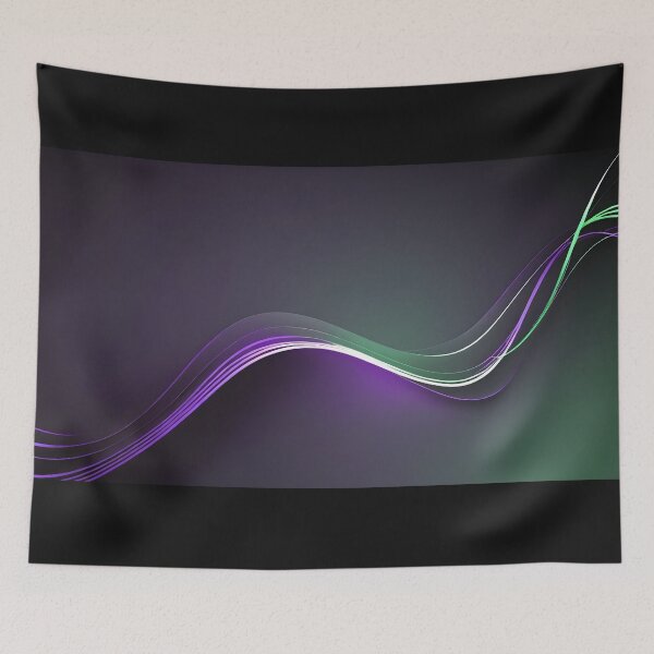 Item preview, Abstract Purple Green Flowing Wave Background Modern Digital Art designed and sold by iiwart.
