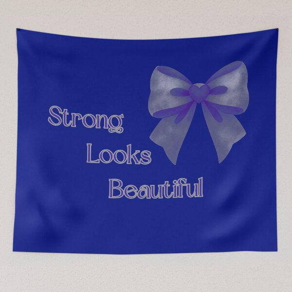 Item preview, Strong Looks Beautiful Indigo Bow Feminine Empowerment Design designed and sold by VariusDesigns.