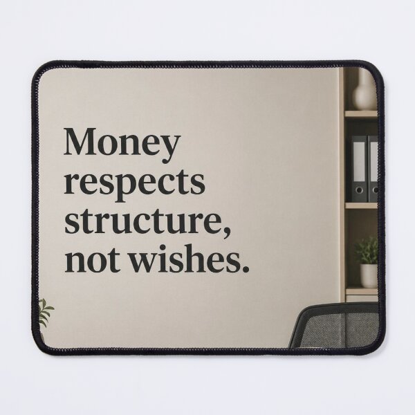 Item preview, Money Respects Structure Not Wishes | Motivational Finance Quote Poster | Minimalist Office Wall Art designed and sold by Zaramodo.