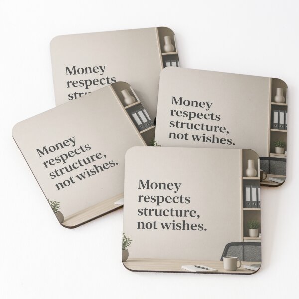 Item preview, Money Respects Structure Not Wishes | Motivational Finance Quote Poster | Minimalist Office Wall Art designed and sold by Zaramodo.