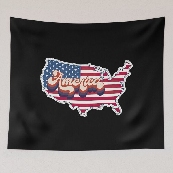 Item preview, Retro America Script USA Map Flag Design — Vintage Patriotic American Graphic designed and sold by GFamilyC.