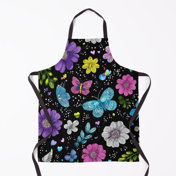 Item preview, Whimsical Butterfly Garden on Midnight Black designed and sold by INKRebelGraphic.