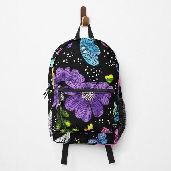 Item preview, Whimsical Butterfly Garden on Midnight Black designed and sold by INKRebelGraphic.