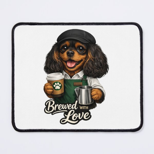 Item preview, Brewed with Love Black and Tan Cavalier designed and sold by SpottyRainbow.