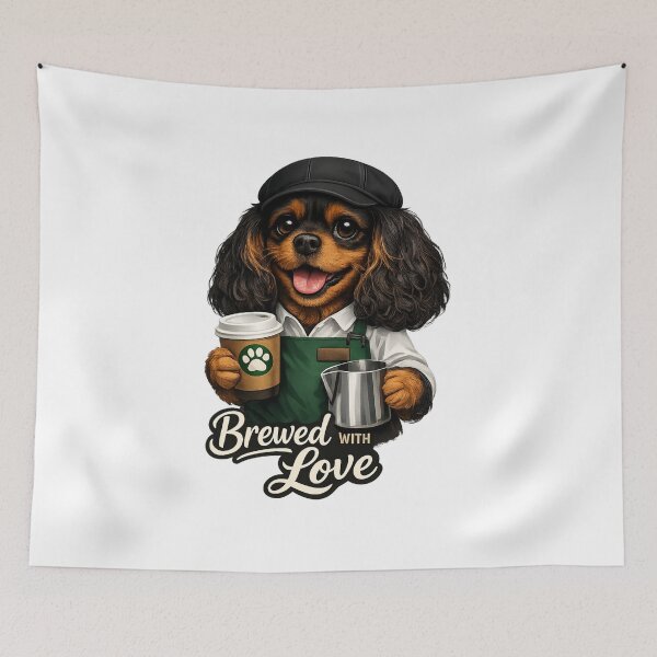 Item preview, Brewed with Love Black and Tan Cavalier designed and sold by SpottyRainbow.
