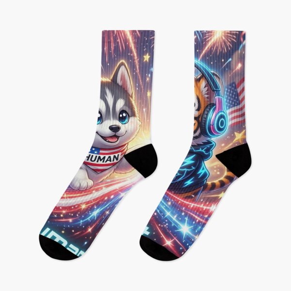 Item preview, 4th of July Tiger Wolf Fist Bump — Human AI Art — NeoTigLuna designed and sold by NeoTigLuna.