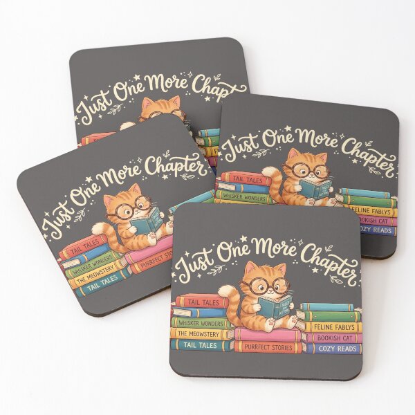 Item preview, Cozy Bookworm Cat Just One More Chapter designed and sold by sanorastyle.