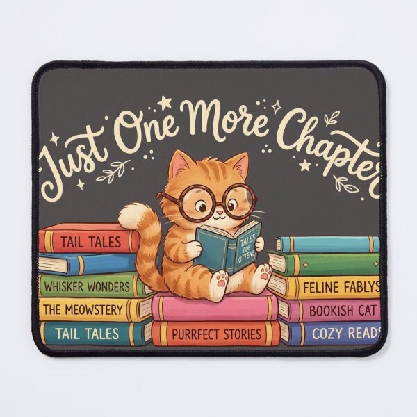 Item preview, Cozy Bookworm Cat Just One More Chapter designed and sold by sanorastyle.