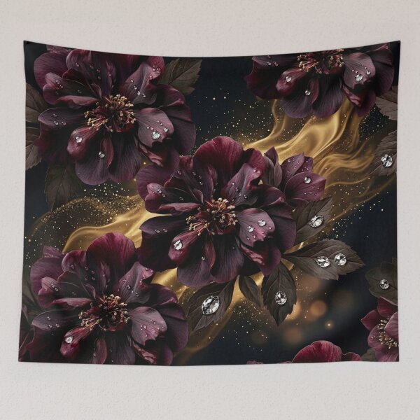 Item preview, Midnight Velvet Blossoms – Dark Floral Luxury designed and sold by CunningMaskPrints.