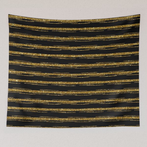Item preview, Gold Glitter Horizontal Stripes, Hand Drawn Luxury Pattern designed and sold by SweetLilith.
