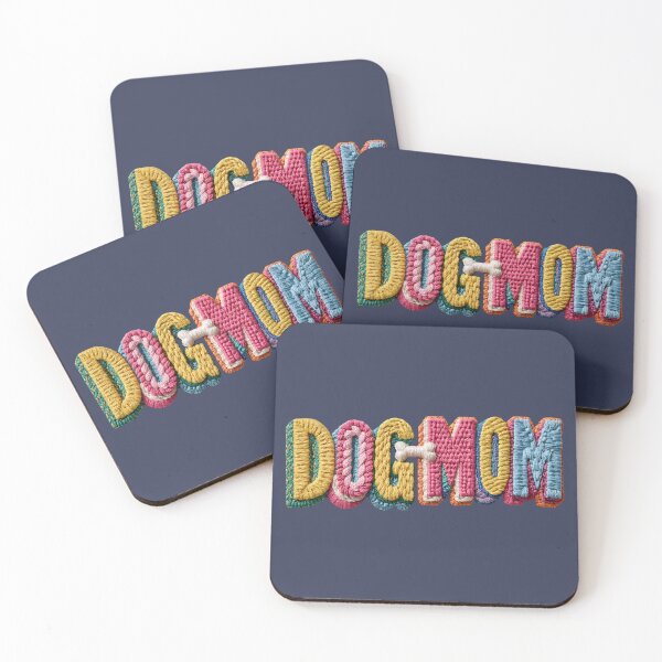 Item preview, Dog Mom Colorful Knit Typography designed and sold by MegaNovaArt.