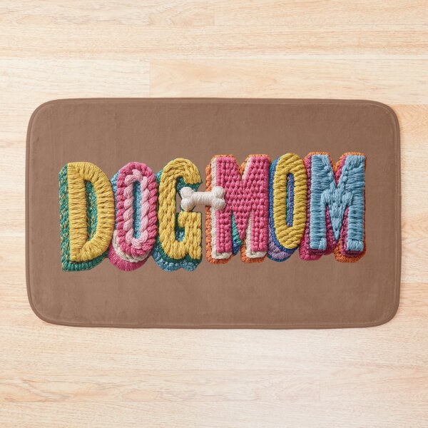Item preview, Dog Mom Colorful Knit Typography designed and sold by MegaNovaArt.