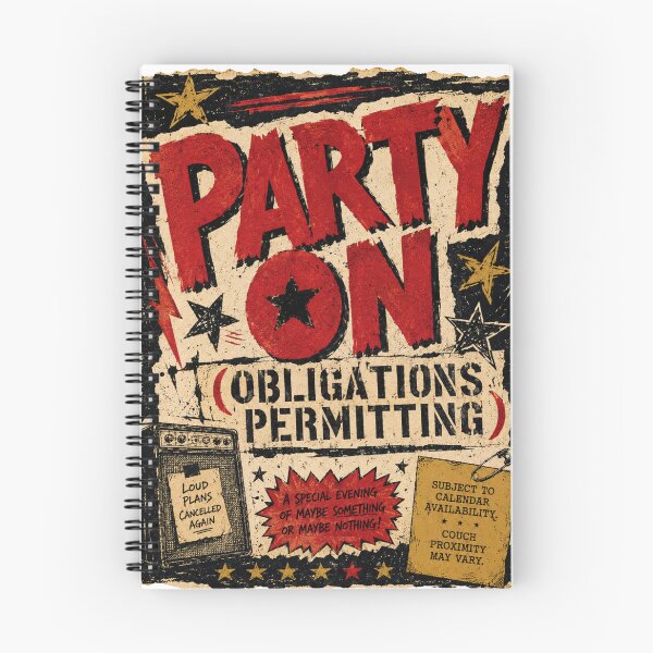 Item preview, Party On (Obligations Permitting) — Wayne's World Adulting Parody Shirt designed and sold by CerealBoxInk.
