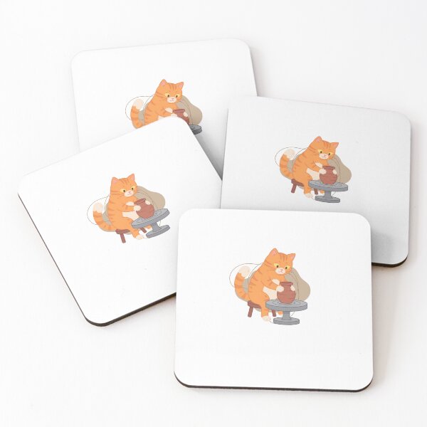 Item preview, Cute Orange Cat Pottery Wheel - Ceramic Artist designed and sold by CreationSpace3005.