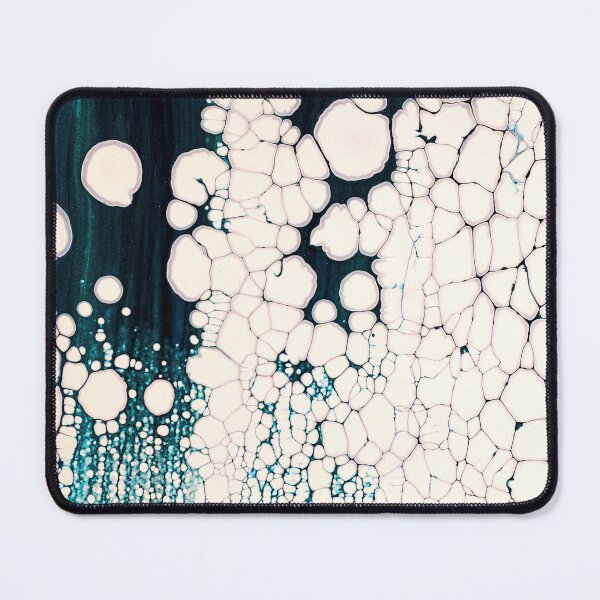 Item preview, Aqua Cells – Abstract Teal and Cream Cellular Pour Painting Texture designed and sold by BuckaBaby.