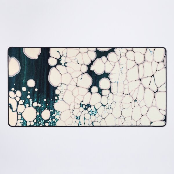 Item preview, Aqua Cells – Abstract Teal and Cream Cellular Pour Painting Texture designed and sold by BuckaBaby.