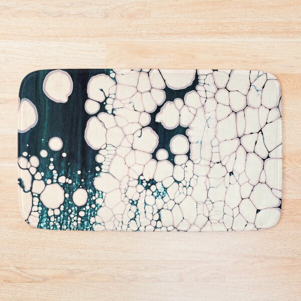 Item preview, Aqua Cells – Abstract Teal and Cream Cellular Pour Painting Texture designed and sold by BuckaBaby.