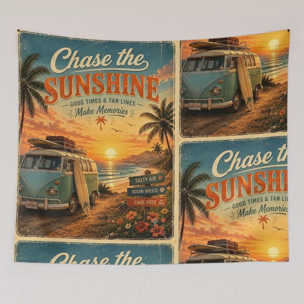 Item preview, Vintage Surf Van Sunset Beach Poster designed and sold by freackly.