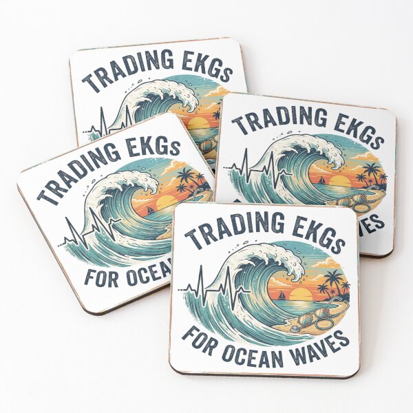 Item preview, Trading EKGs for Ocean Waves | Cardiologist Beach Vacation Design designed and sold by EverFind.