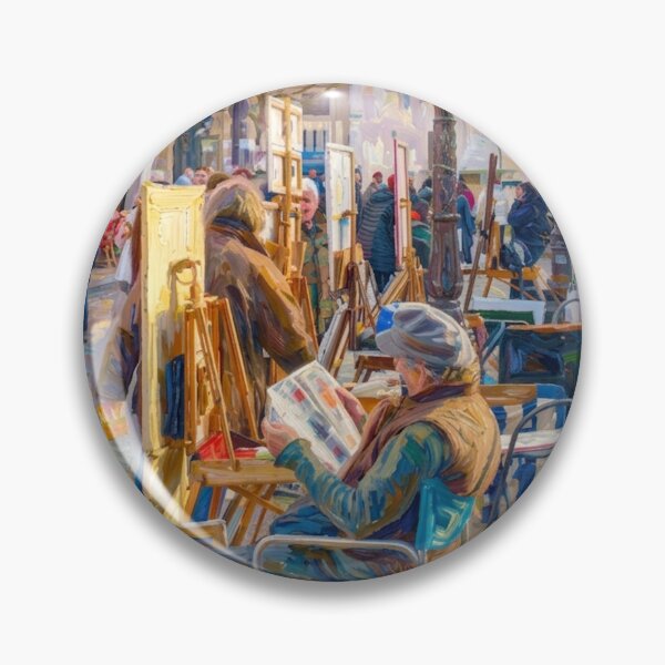 Item preview, Montmartre Paris Place du Tertre Art Market Painting designed and sold by CARRAANN.