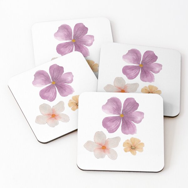 Item preview, Delicate Pink, White & Yellow Wildflower Trio  designed and sold by katiecorners.