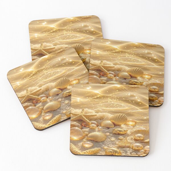 Item preview, Golden Seashells and Pearl Treasures designed and sold by Graphicalz.