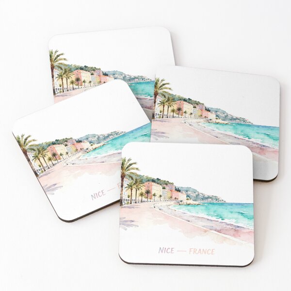 Item preview, Sunny Watercolor Promenade In Nice France designed and sold by drchzak.