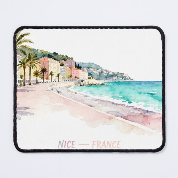 Item preview, Sunny Watercolor Promenade In Nice France designed and sold by drchzak.