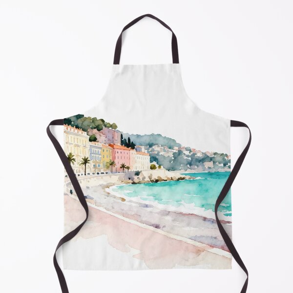 Item preview, Sunny Watercolor Promenade In Nice France designed and sold by drchzak.