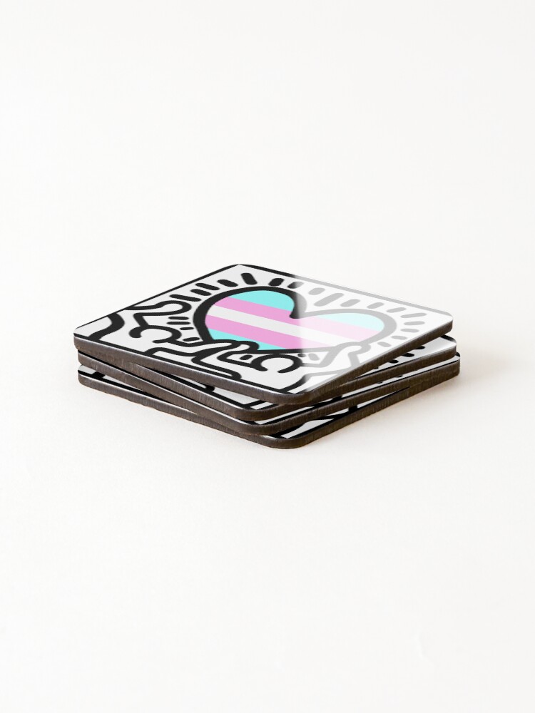 Thumbnail 4 of 5, Coasters (Set of 4), Trans Rights Are Human Rights. designed and sold by Raincow.