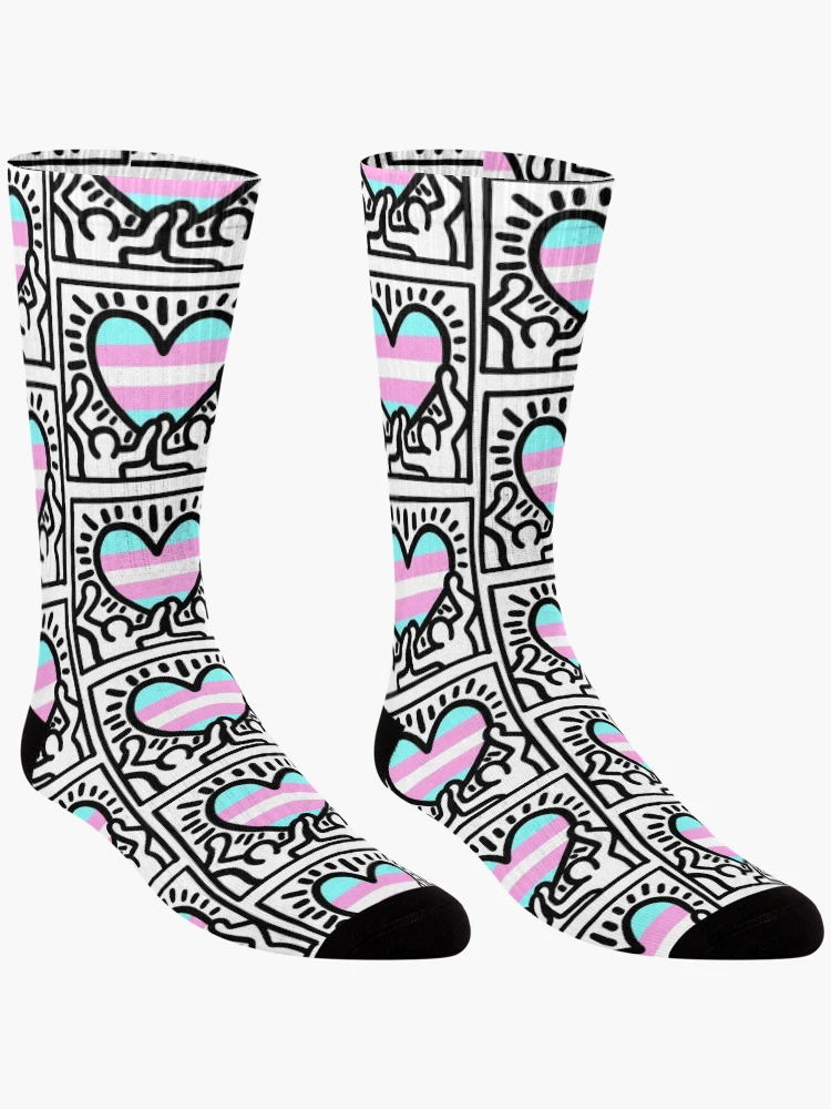 Thumbnail 3 of 5, Socks, Trans Rights Are Human Rights. designed and sold by Raincow.