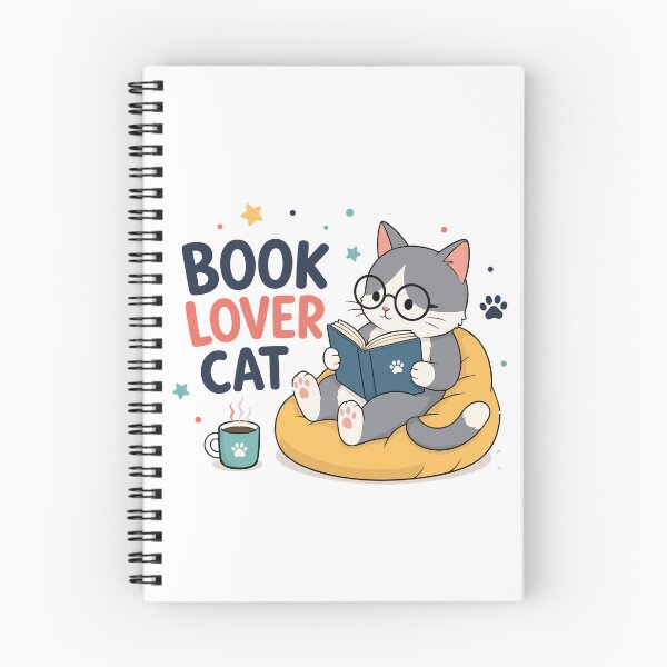 Item preview, Book Lover Cat Cute Reading Cat Bookworm Illustration for Book Lovers designed and sold by banglalook.