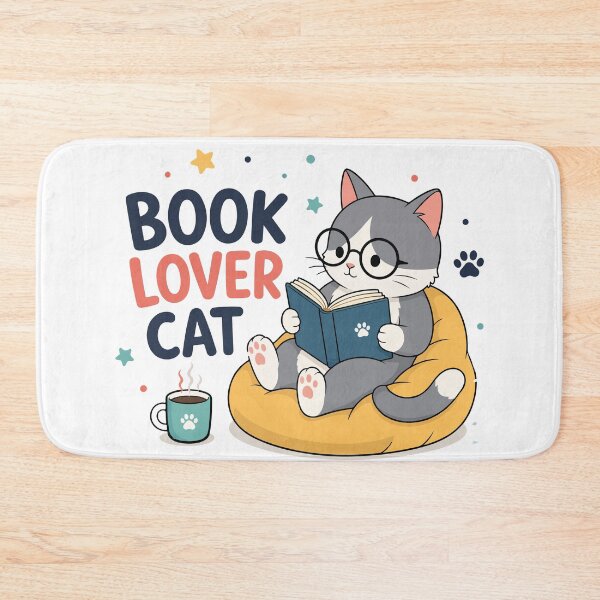 Item preview, Book Lover Cat Cute Reading Cat Bookworm Illustration for Book Lovers designed and sold by banglalook.