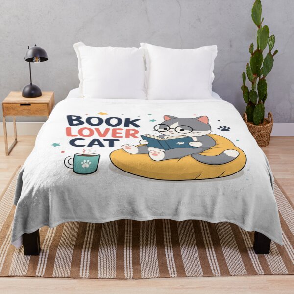 Item preview, Book Lover Cat Cute Reading Cat Bookworm Illustration for Book Lovers designed and sold by banglalook.