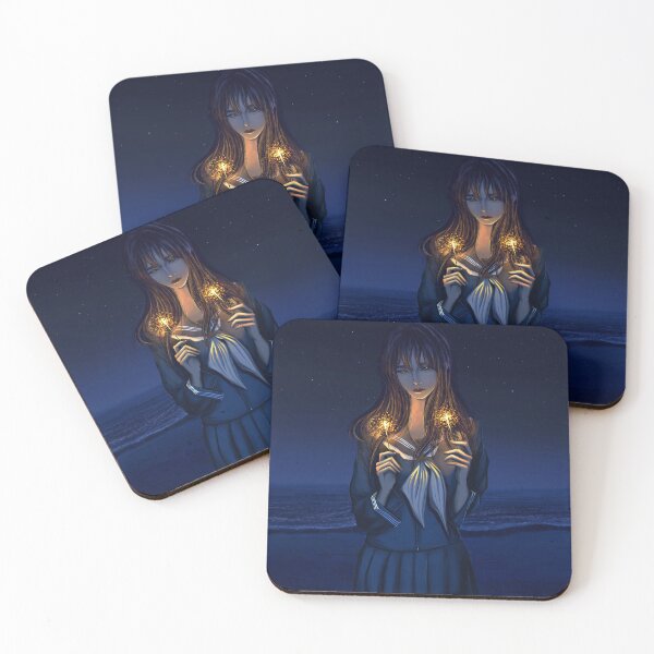 Item preview, Beautiful girl holding small fireworks in her hands at the beach designed and sold by Witseart.
