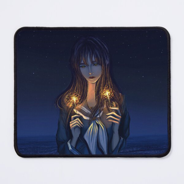 Item preview, Beautiful girl holding small fireworks in her hands at the beach designed and sold by Witseart.
