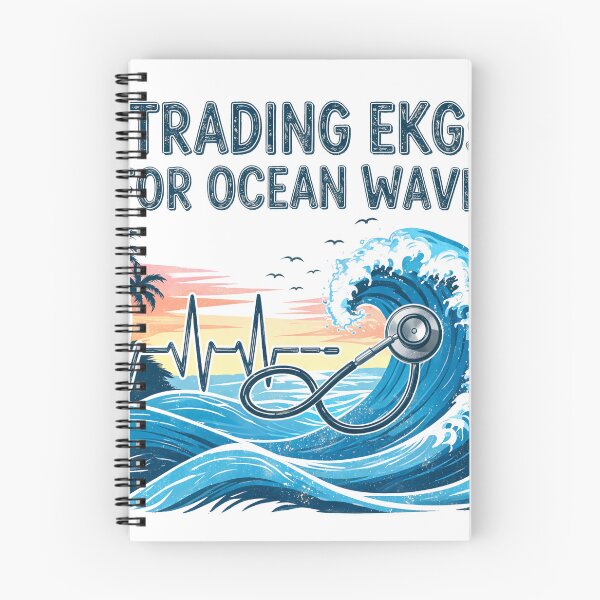 Item preview, Ocean Waves Over EKG Days | Coastal Cardiology Graphic designed and sold by EverFind.
