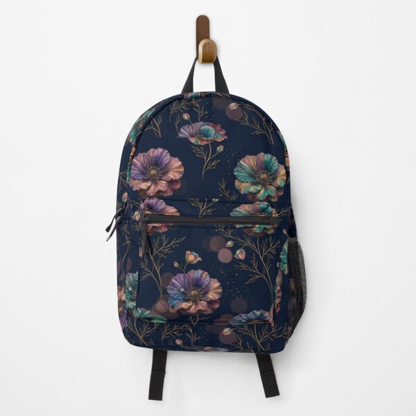 Item preview, Midnight Rainbow Poppies – Elegant Floral Pattern designed and sold by CunningMaskPrints.