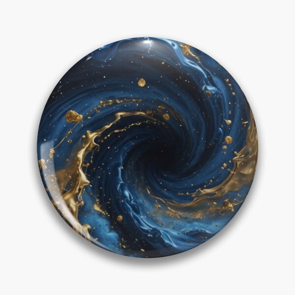 Item preview, Blue Gold Metallic Liquid Swirl Abstract designed and sold by Pioneer Spirit Market.