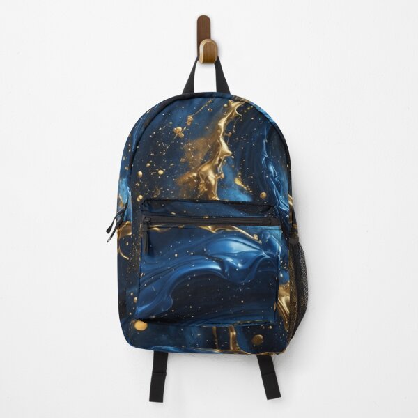Item preview, Blue Gold Metallic Liquid Swirl Abstract designed and sold by Pioneer Spirit Market.