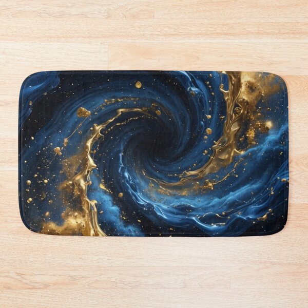 Item preview, Blue Gold Metallic Liquid Swirl Abstract designed and sold by Pioneer Spirit Market.
